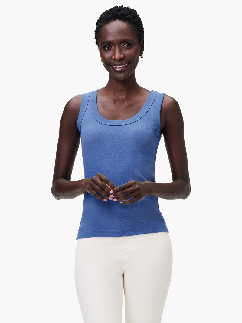 Woman Wears Perfect Knit Rib Scoop Tank image number 0