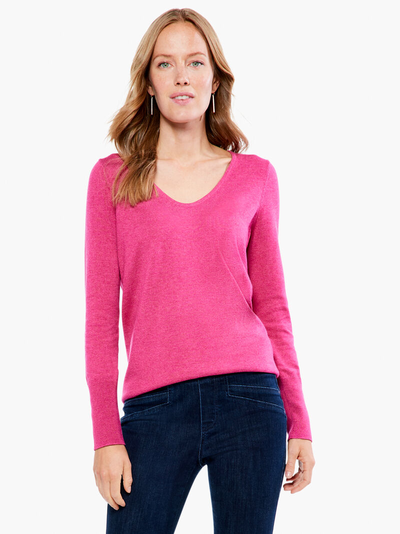 Woman Wears Vital V Neck Sweater image number 0