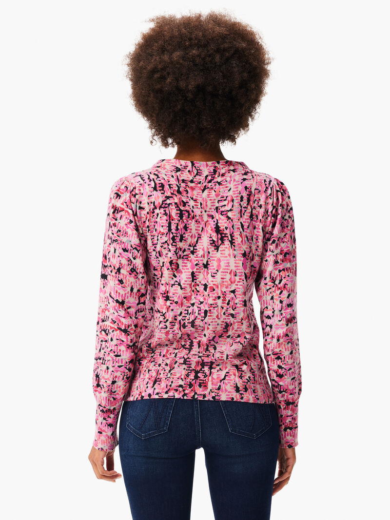 Woman Wears Blurred Geo Print Sweater image number 2
