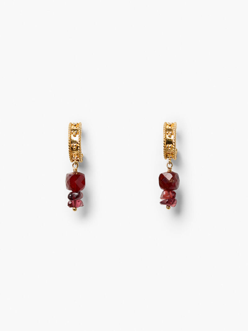 Chan Luu - Hessonite Drop Hoop Earrings