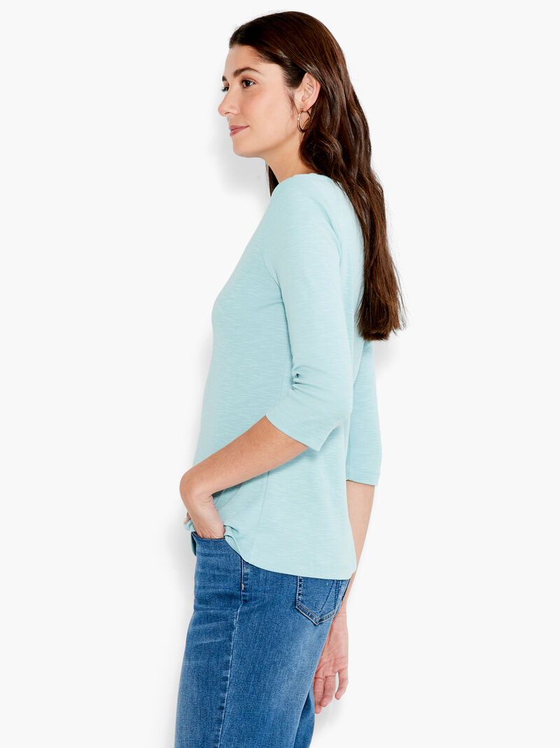 Woman Wears NZT 3/4 Sleeve Boat Tee image number 1