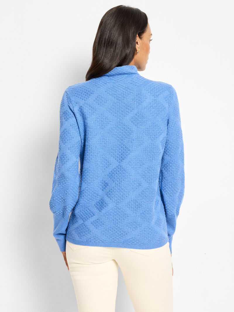 Woman Wears Textured Diamonds Sweater image number 3