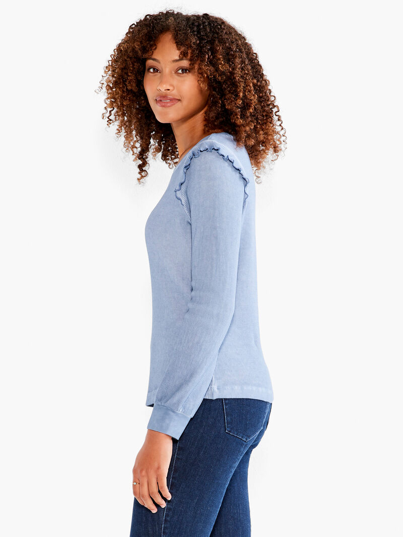 NZT Long Sleeve Waffle Ruffle Tee