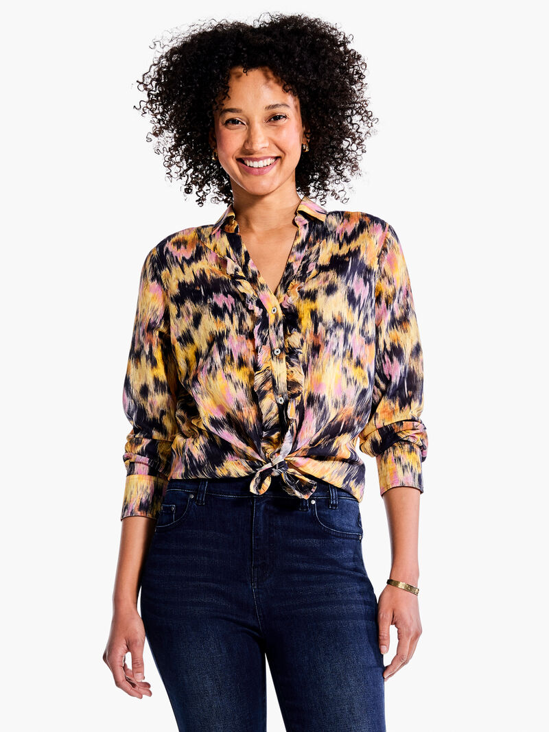 Woman Wears Dreamy Refined Ruffle Shirt image number 1