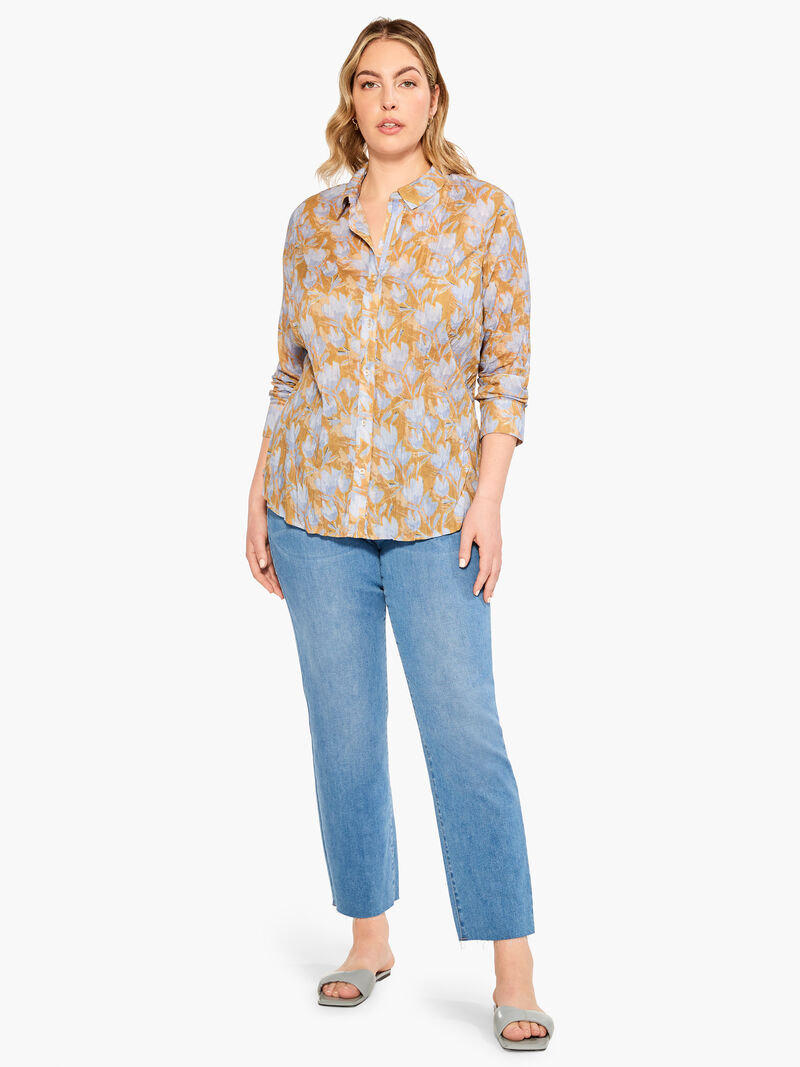 Woman Wears Midday Meadows Crinkle Shirt image number 4