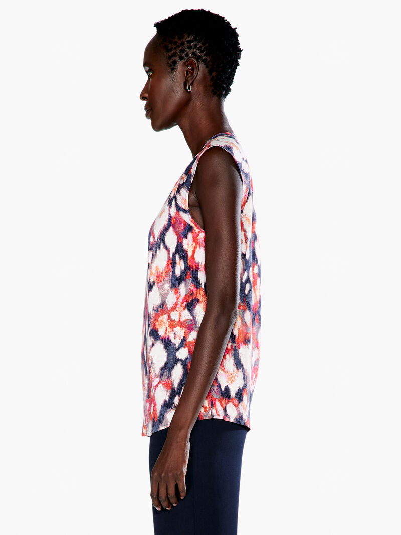Woman Wears Floral Ikat Live In Tank image number 1