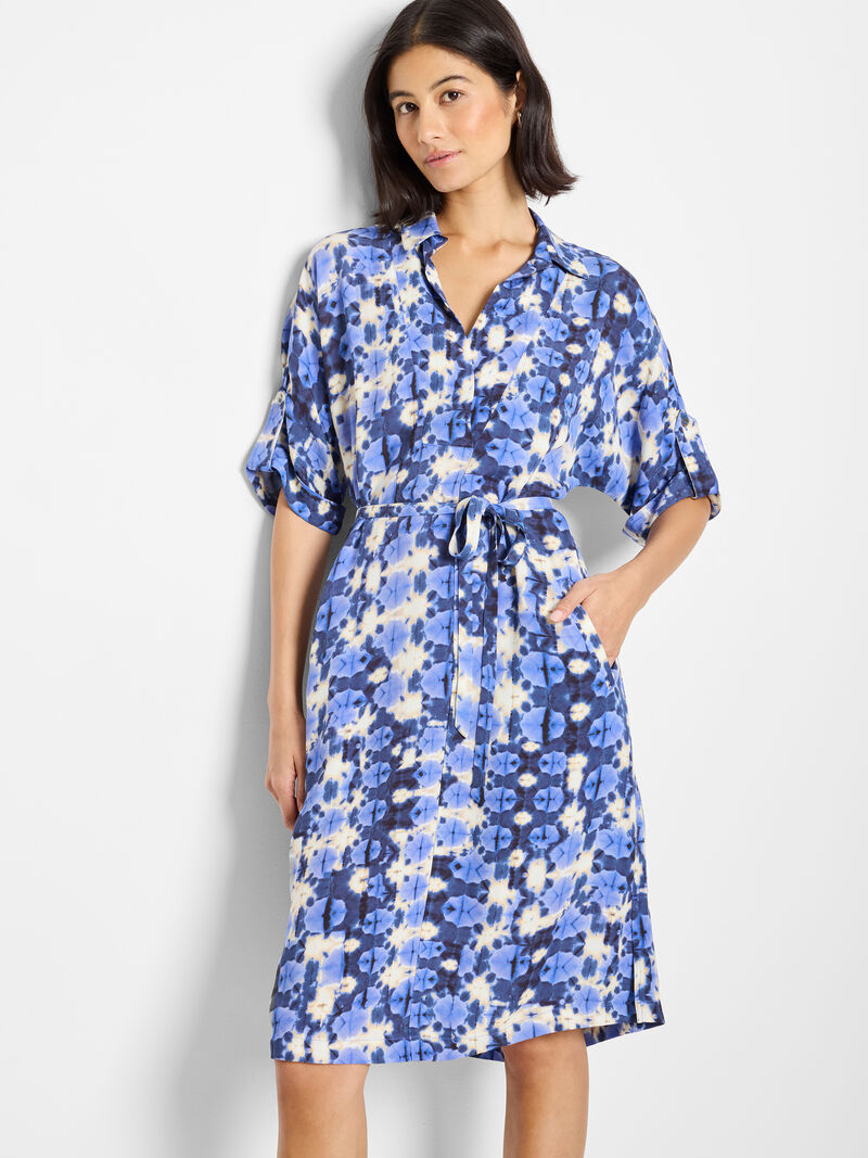 Shibori Stone Belted Devon Dress