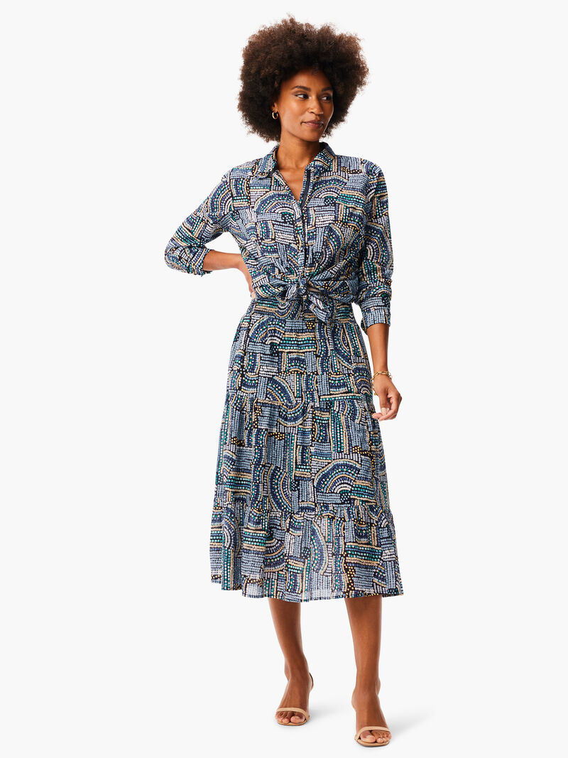 Woman Wears Mosaic Mix Crinkle Shirt image number 3