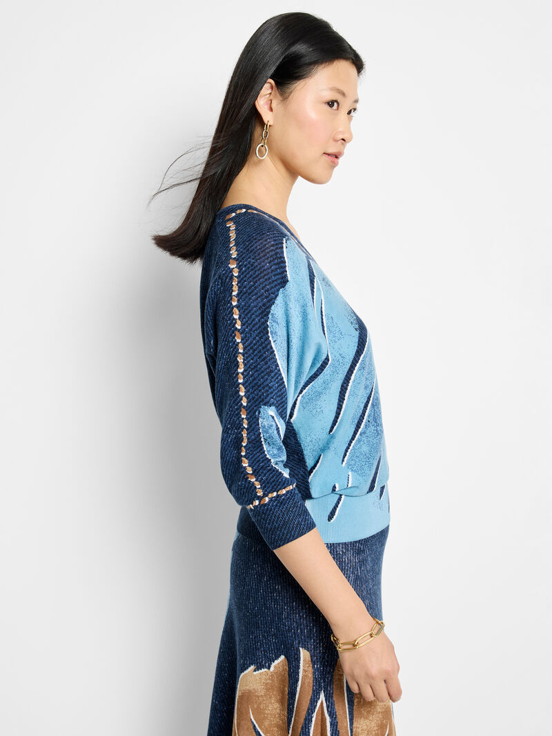 Woman Wears Twilight Front Easy V-Neck Sweater image number 3