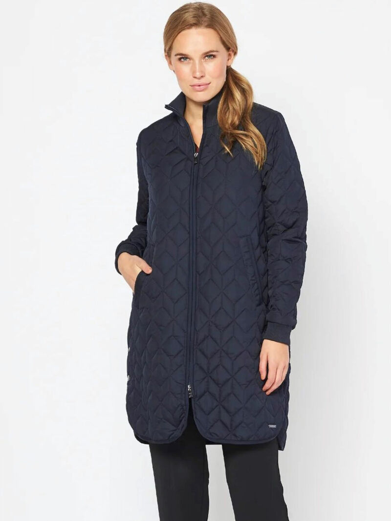 Ilse Jacobsen - Quilted Coat With Rib Trim | NIC+ZOE