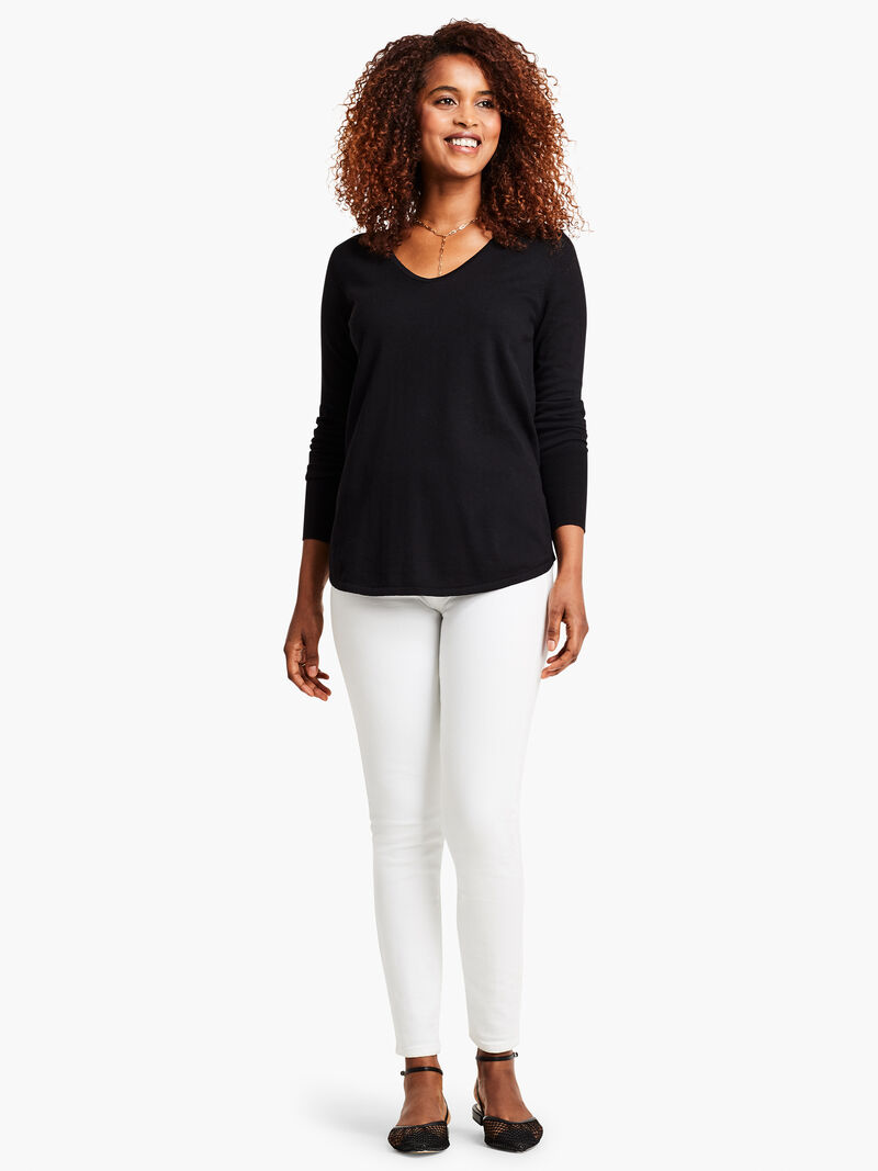 Woman Wears Vital V Neck Sweater image number 3