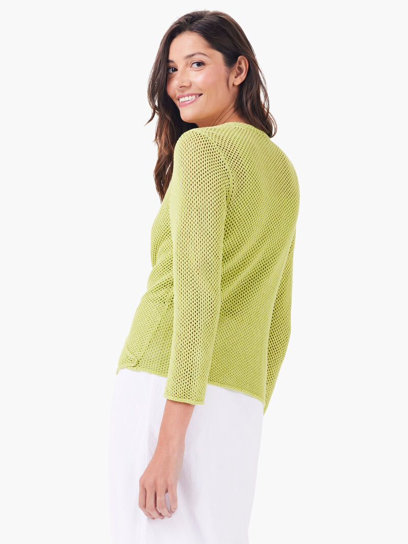 Woman Wears Mesh 4-Way Cardigan image number 4