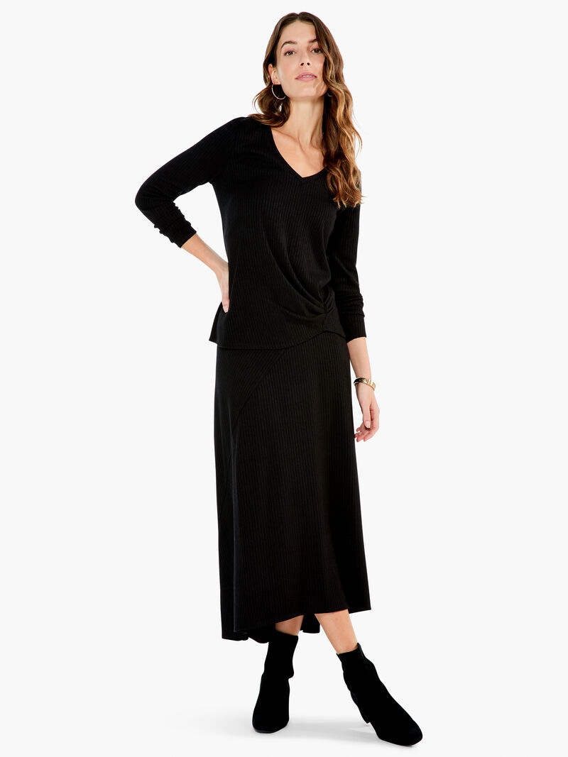 Woman Wears Cozy Rib Twist Top image number 3