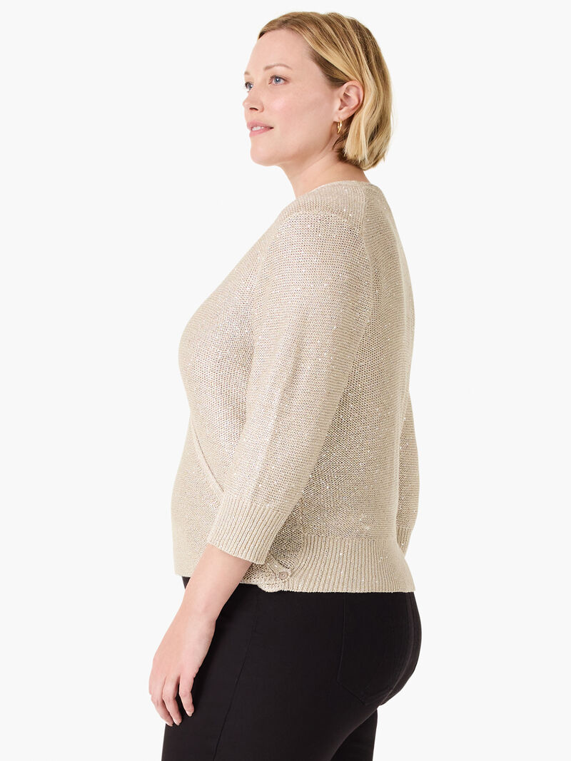 Woman Wears Subtle Sparkle 4-Way Cardigan image number 2