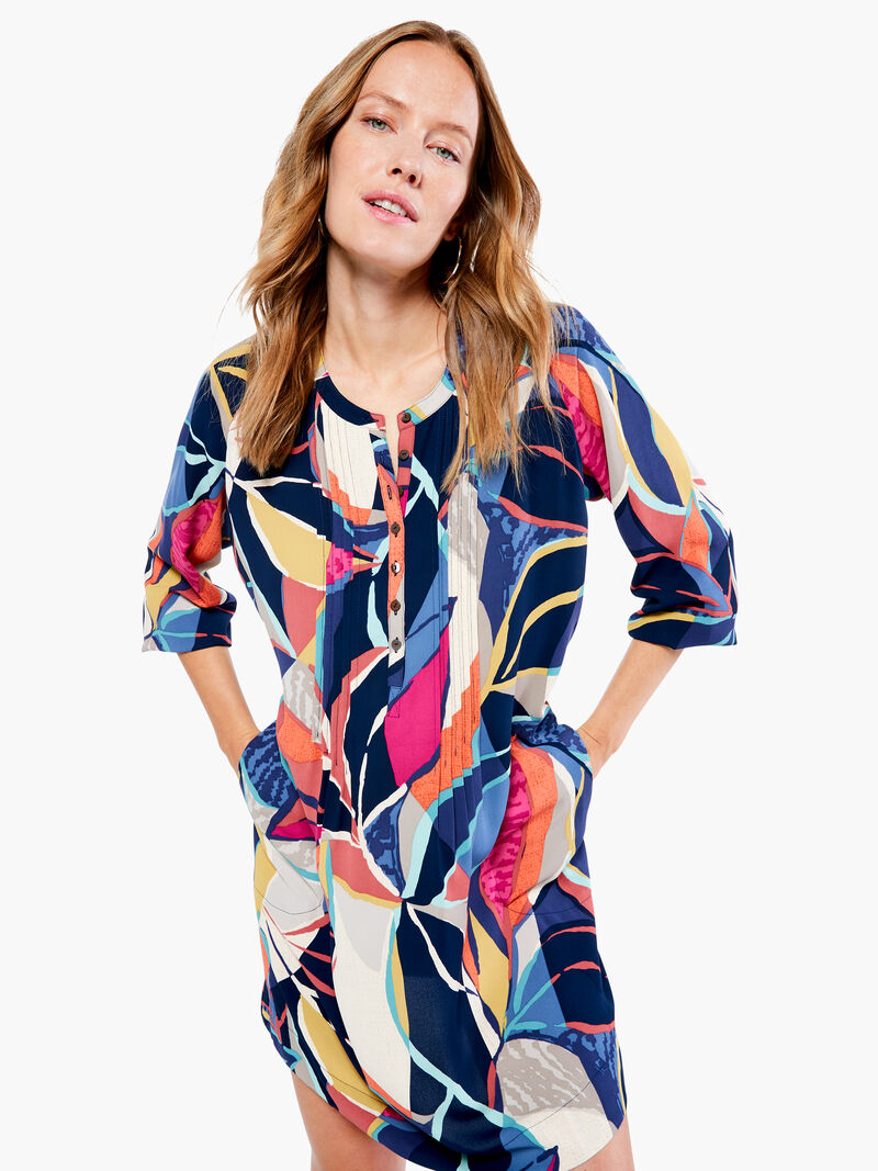 Woman Wears Jigsaw Leaf Dress image number 0