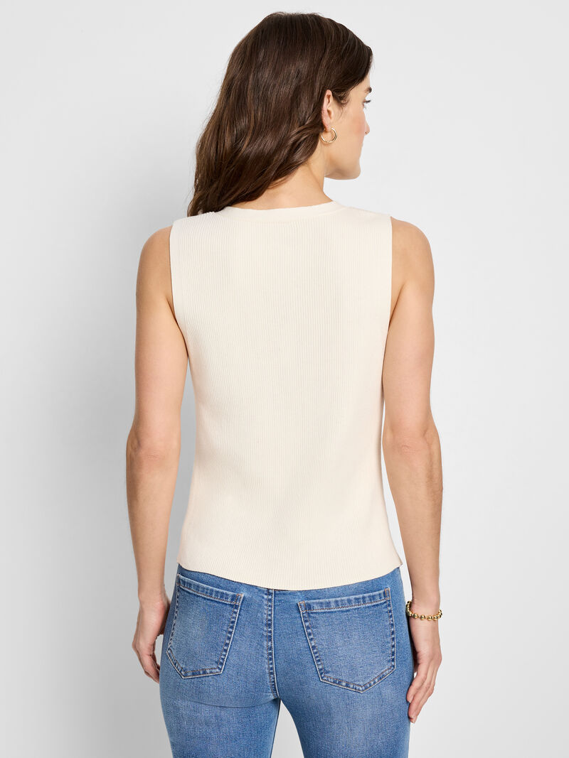Woman Wears Button Front Sweater Vest image number 3