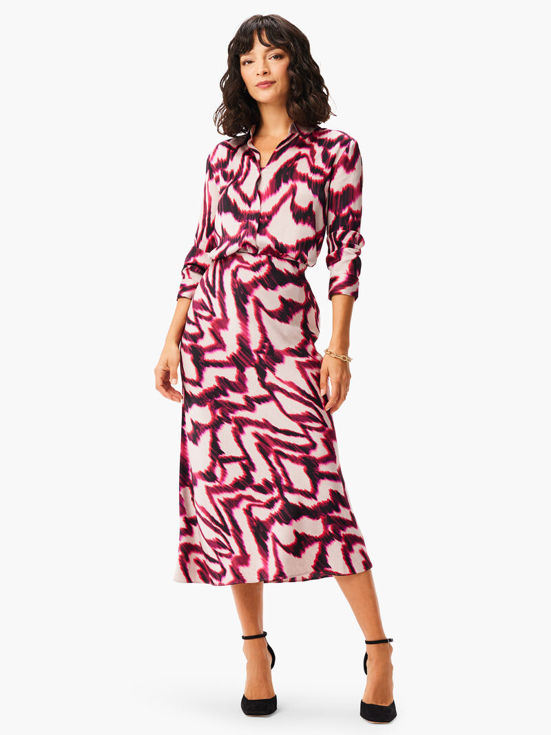 Woman Wears Blurred Ikat Skirt image number 1