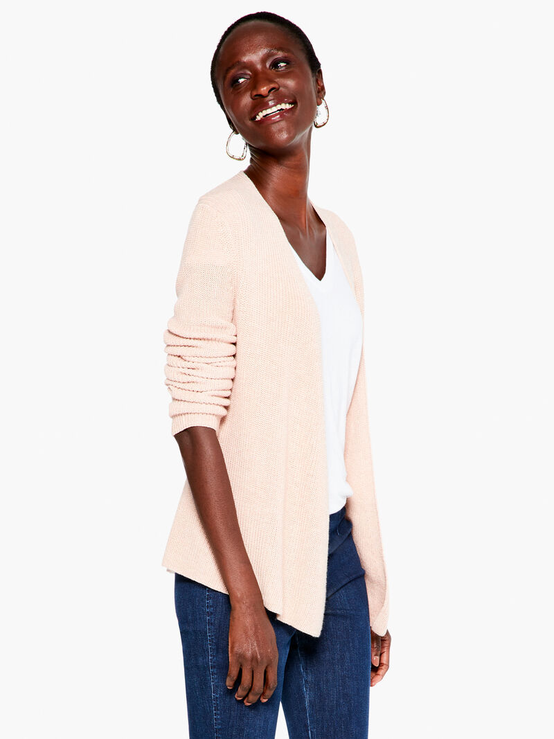 Woman Wears Shaker Knit 4-Way Cardigan image number 0