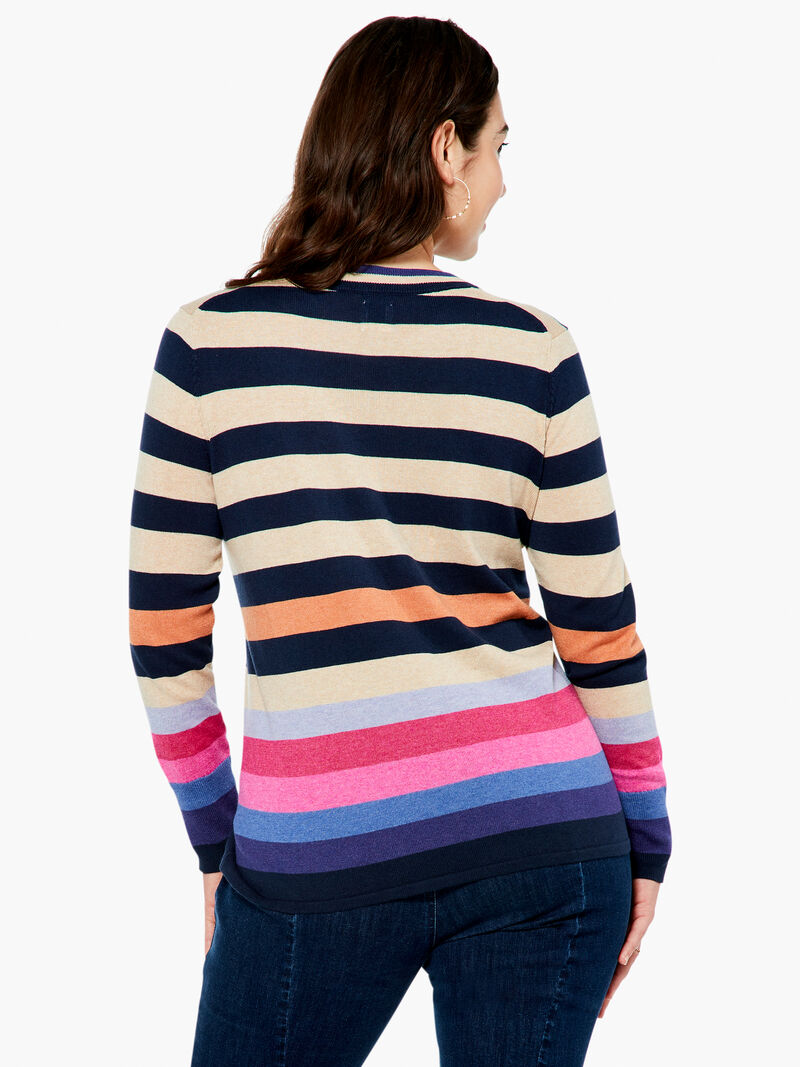 Woman Wears Jewel Stripes Vital Sweater image number 2