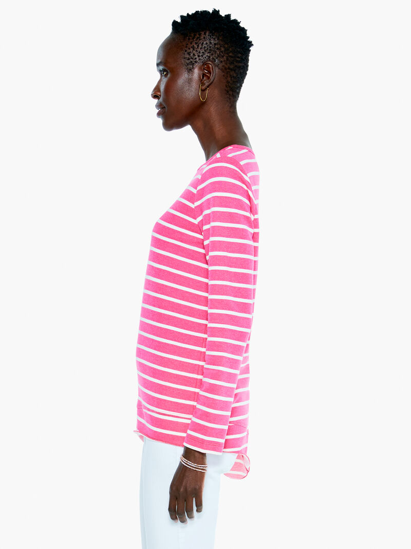 Woman Wears Striped Angle Top image number 2