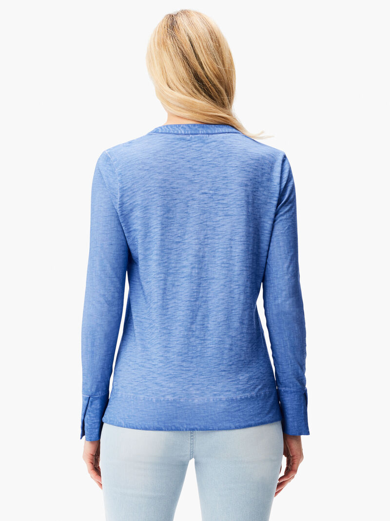 Woman Wears NZT Split Neck Long Sleeve Tee image number 2