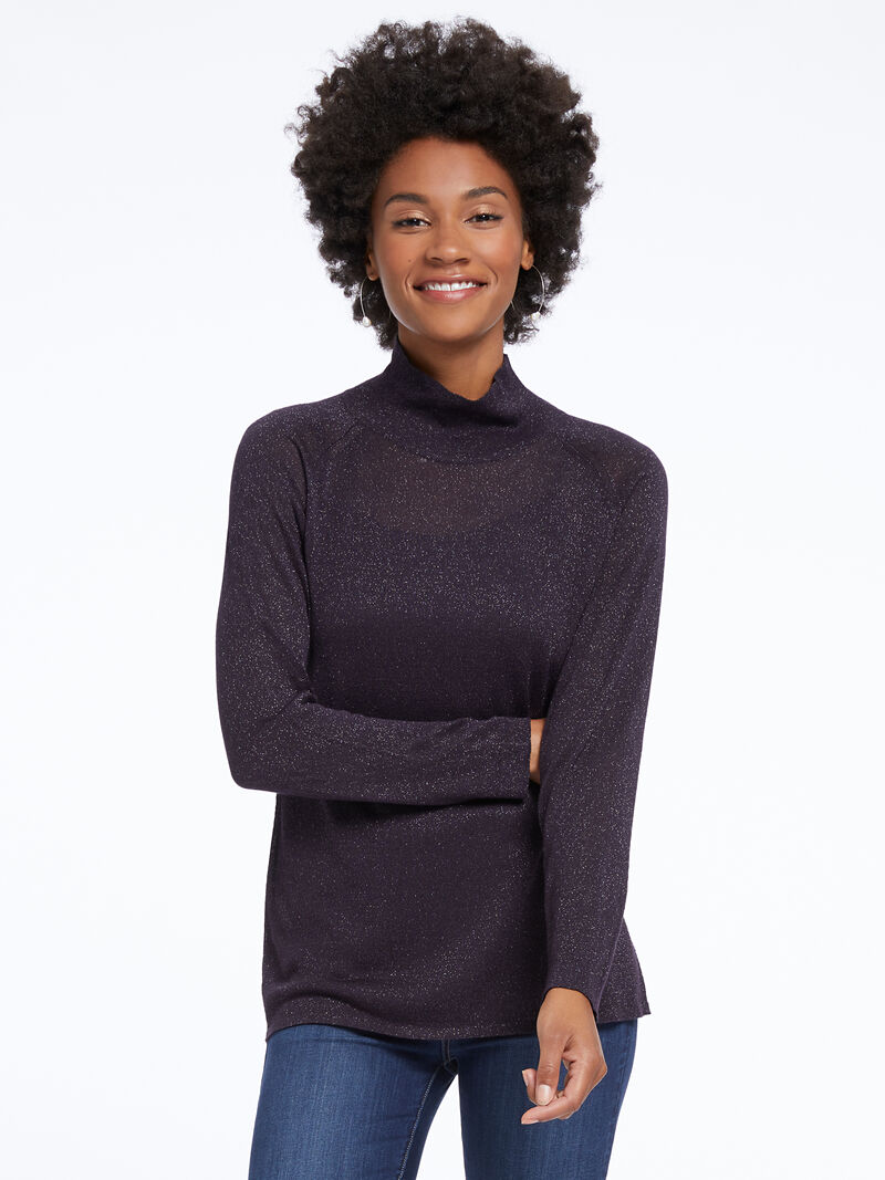 
                    Metallic Turtleneck Sweater