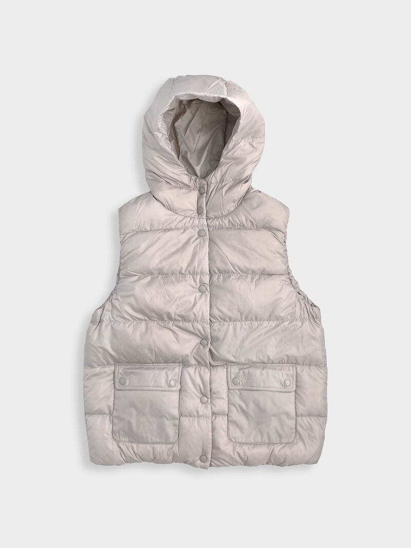 Woman Wears Ilse Jacobsen - Hooded Quilted Vest image number 0