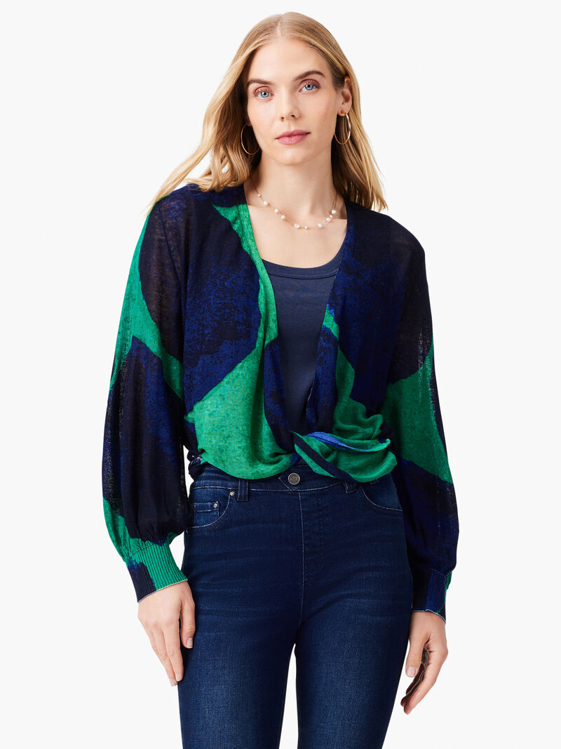 Woman Wears Ocean Dot 4-Way Cardigan image number 2