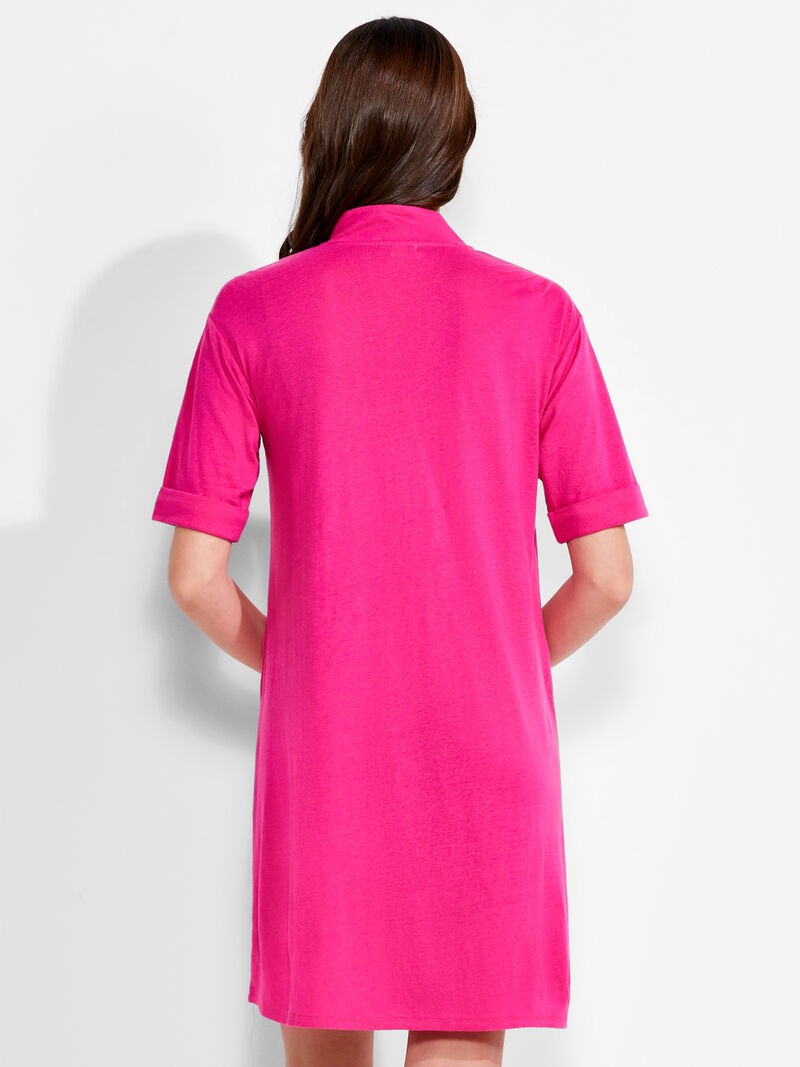 Woman Wears NZT Short Sleeve Notched V Dress image number 2
