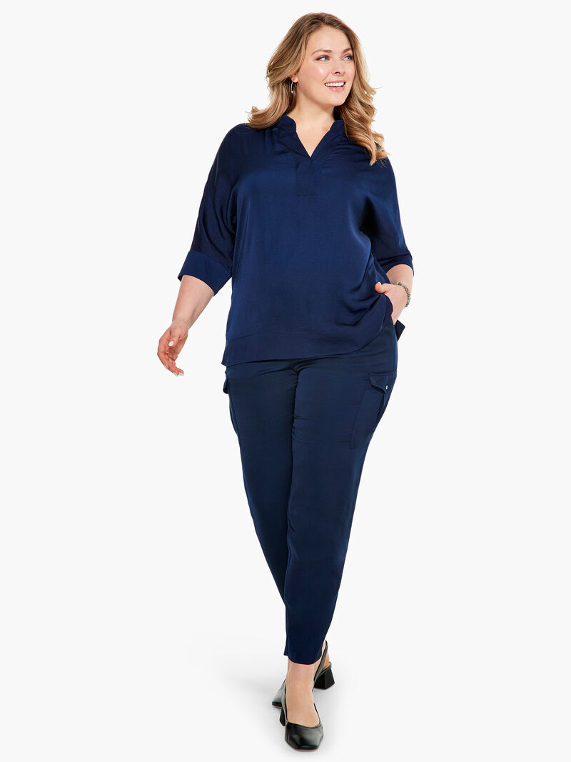 Woman Wears Soft Drape Relaxed Pant image number 0
