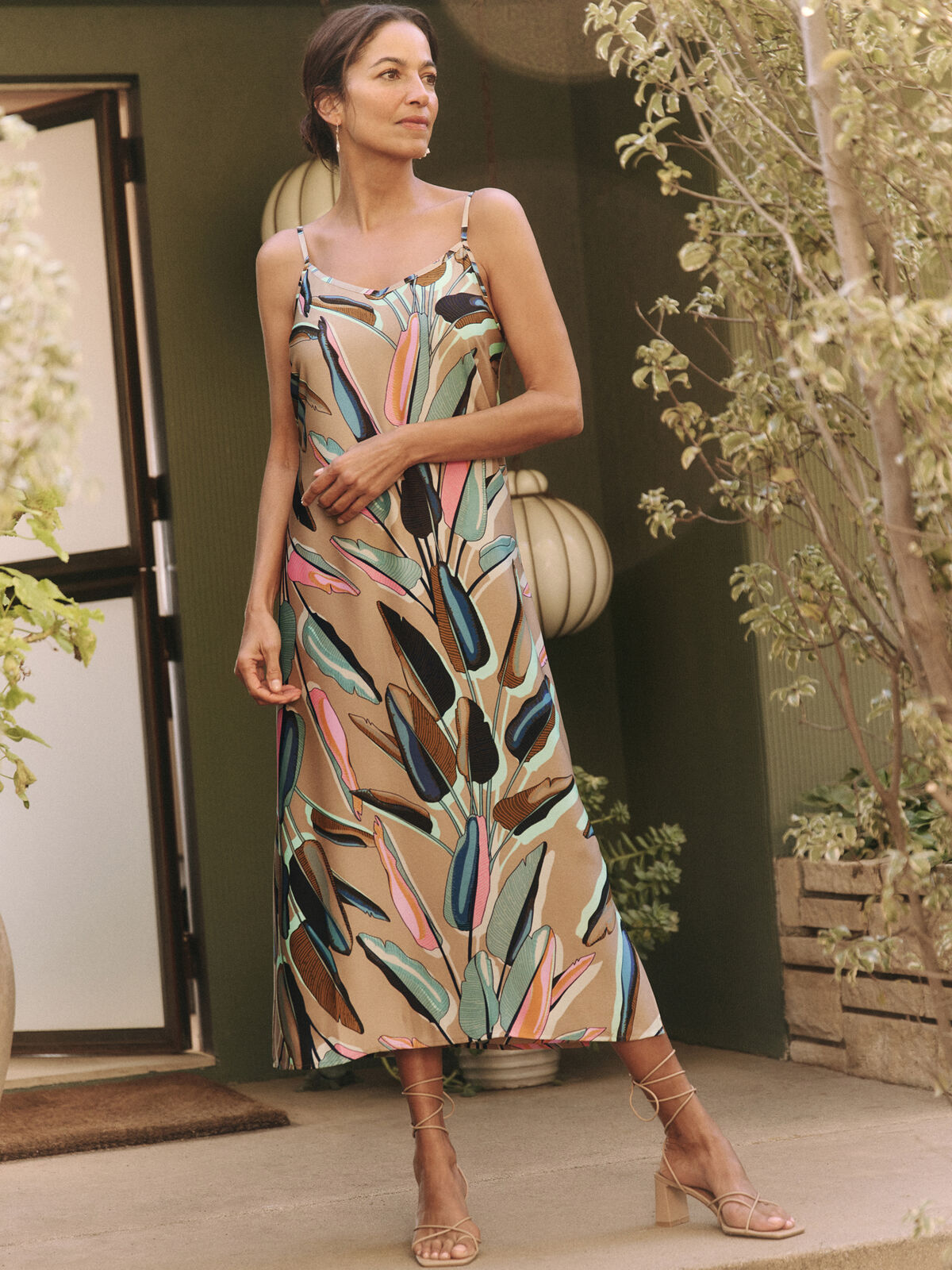 Banana Leaves Slip Dress