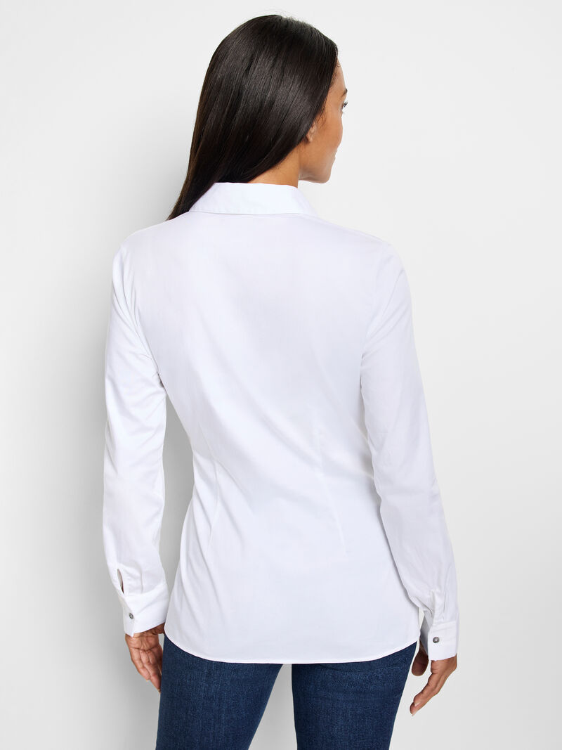 Woman Wears Side Tie Shirt image number 4