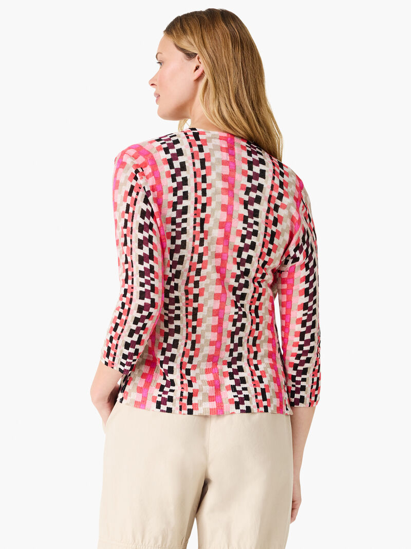 Woman Wears Pixel Sunset 4-Way Cardigan image number 4