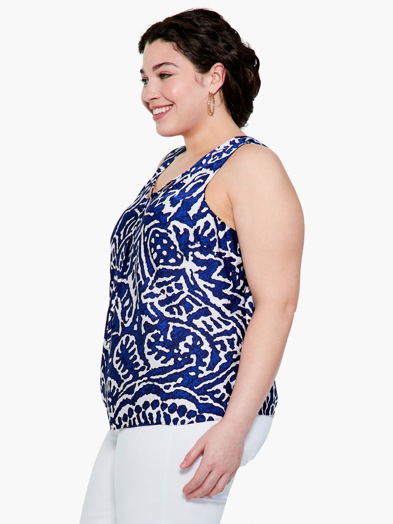 Woman Wears Indigo Stamp Tank image number 1