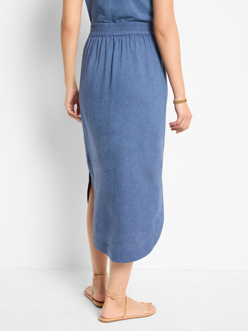 Woman Wears Rumba Linen Dip Skirt image number 3