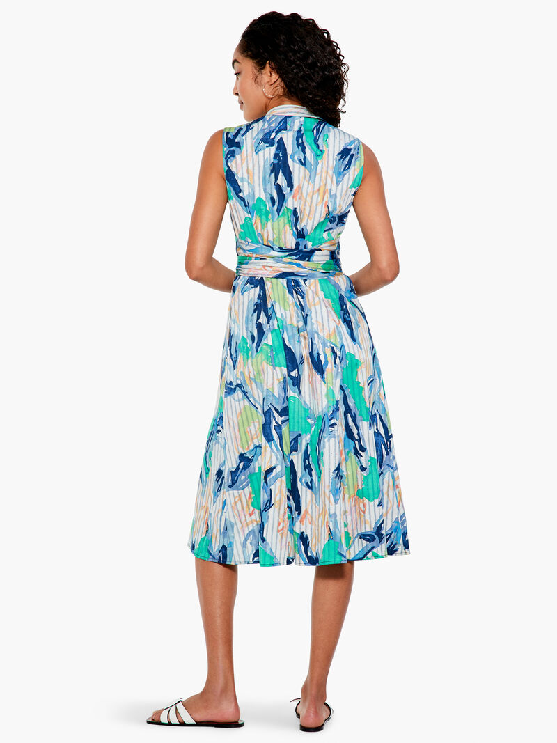 Woman Wears Scribble Vines Shirt Dress image number 2