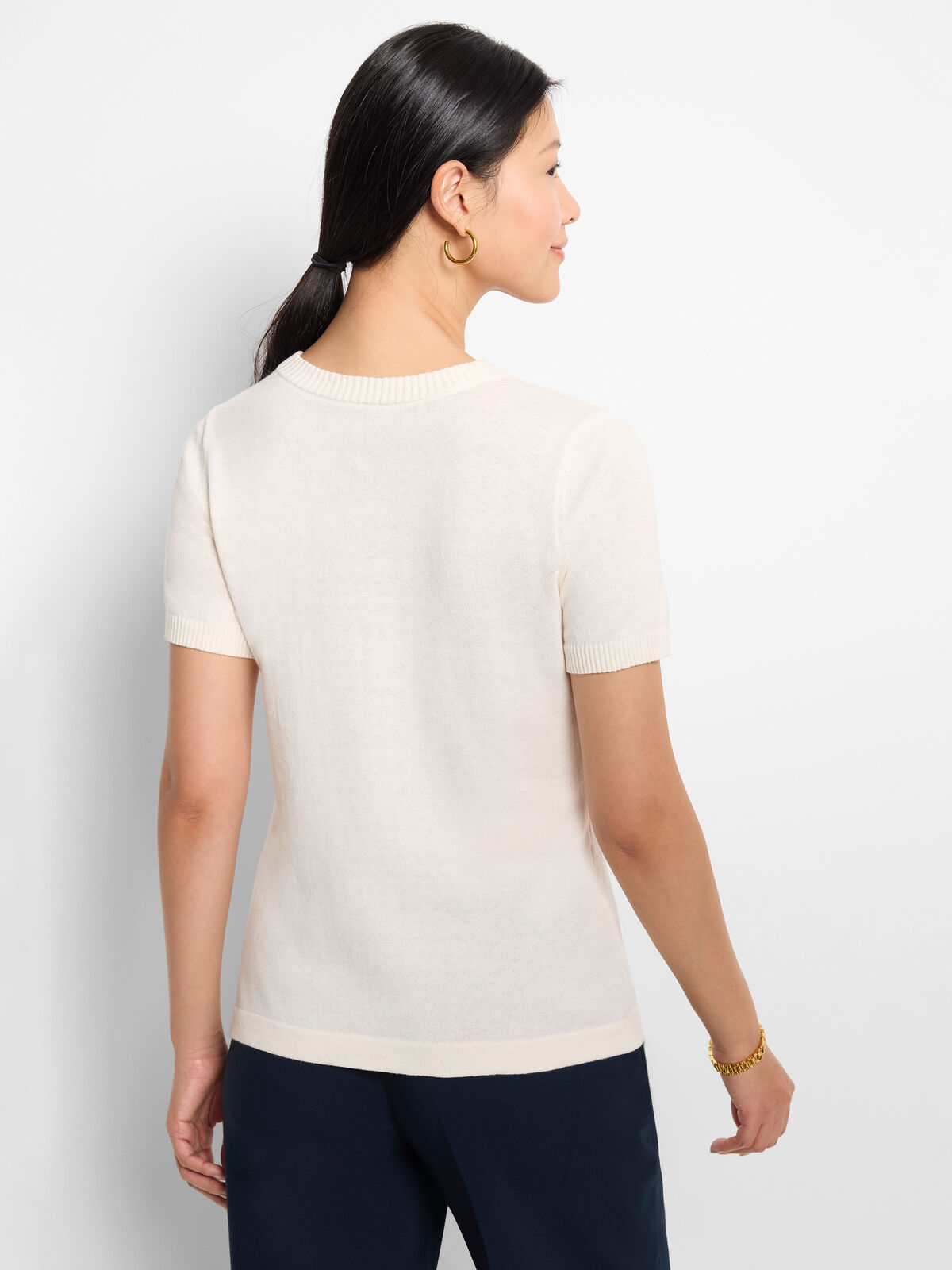 Easy Scoop Neck Pure Cotton Sweater Tee