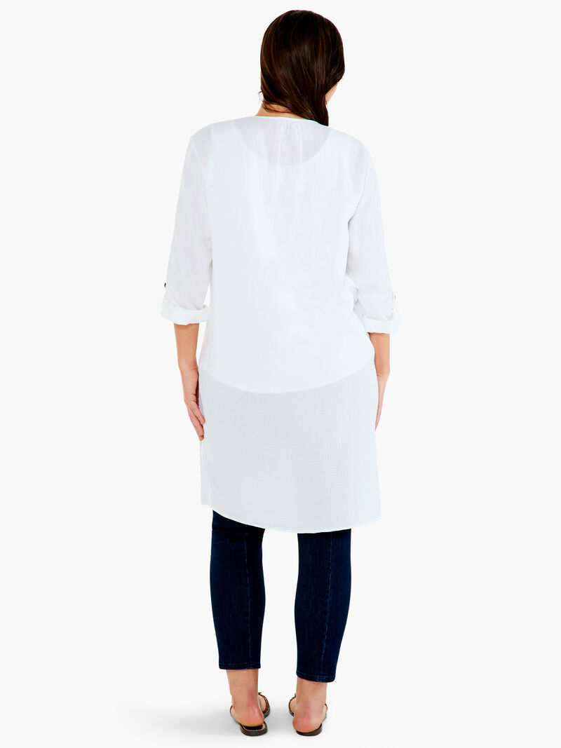 Woman Wears Double Gauze Boatcruise Cardigan image number 2