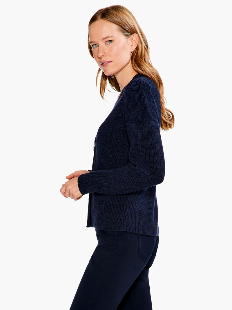 Woman Wears Shaker Knit Cardigan image number 1
