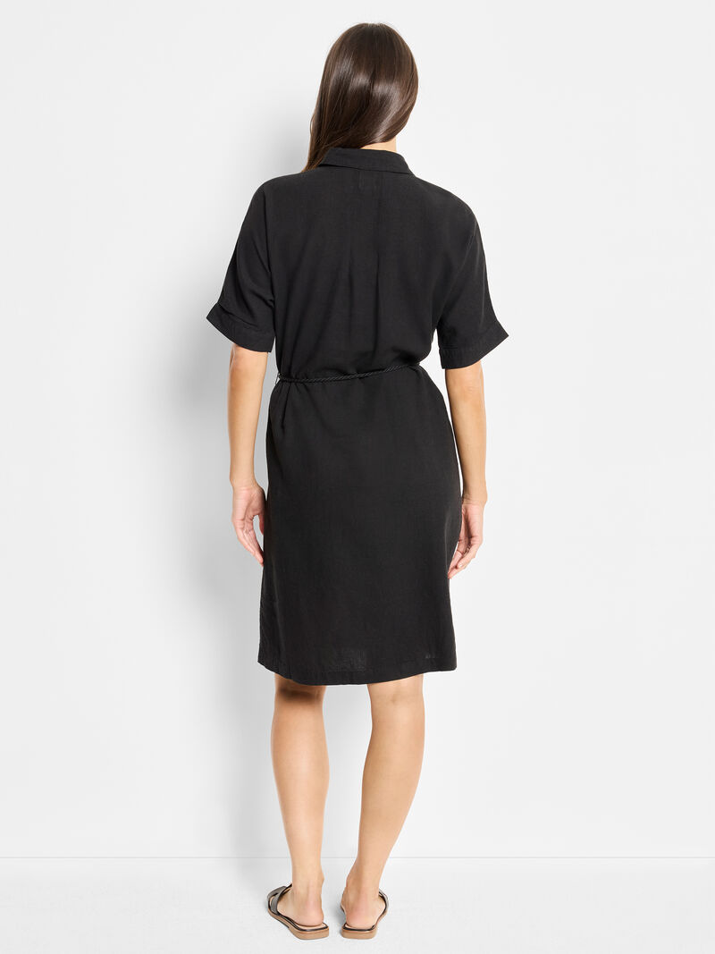 Woman Wears Rumba Linen Belted Devon Dress image number 2