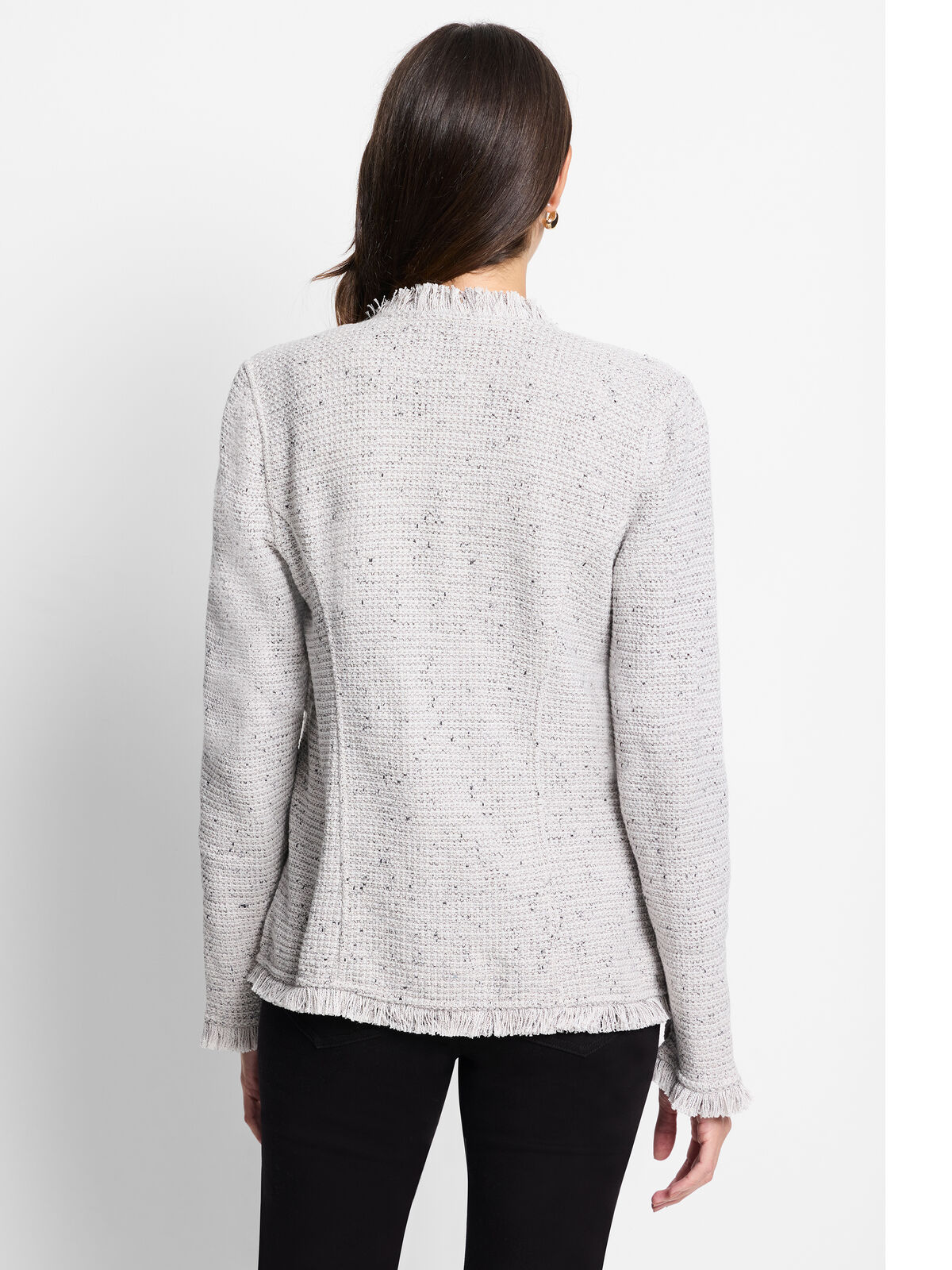 Fringe Mix Knit Pocket Jacket
