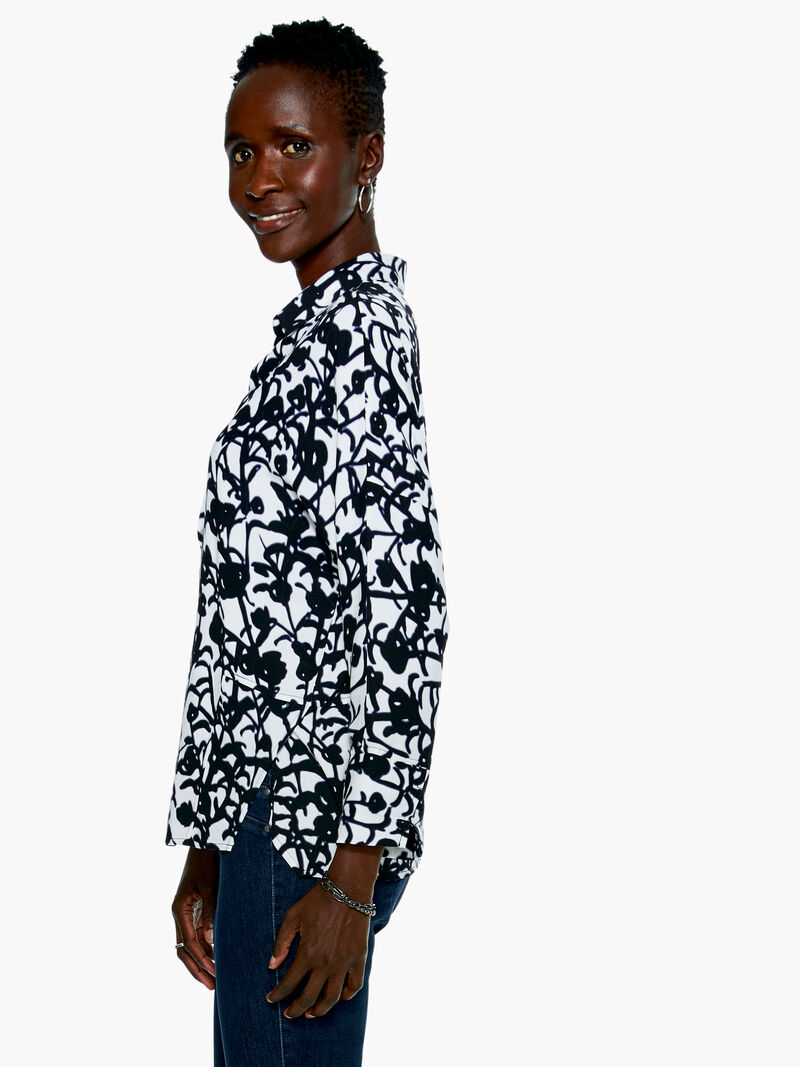 Woman Wears Midnight Meadow Live In Top image number 1