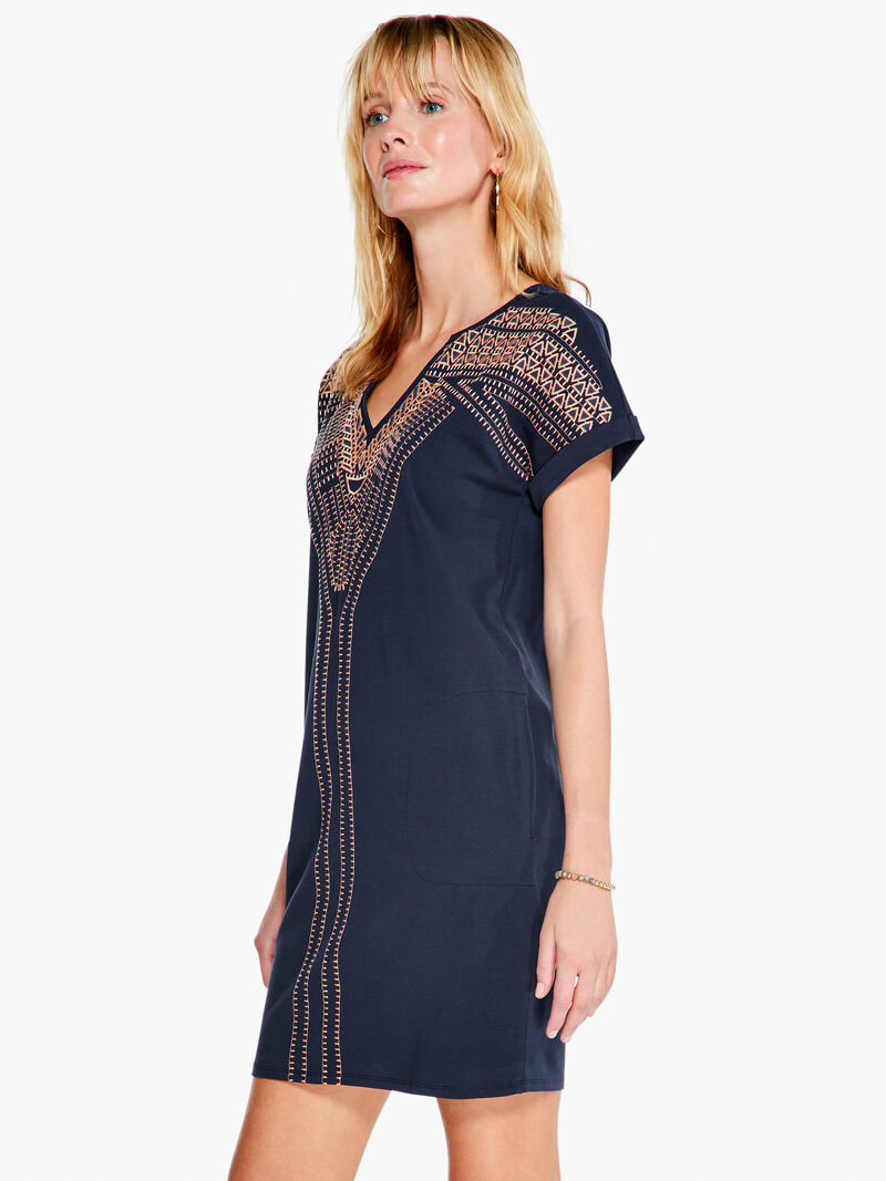 Woman Wears Embroidered Rays Dress image number 1