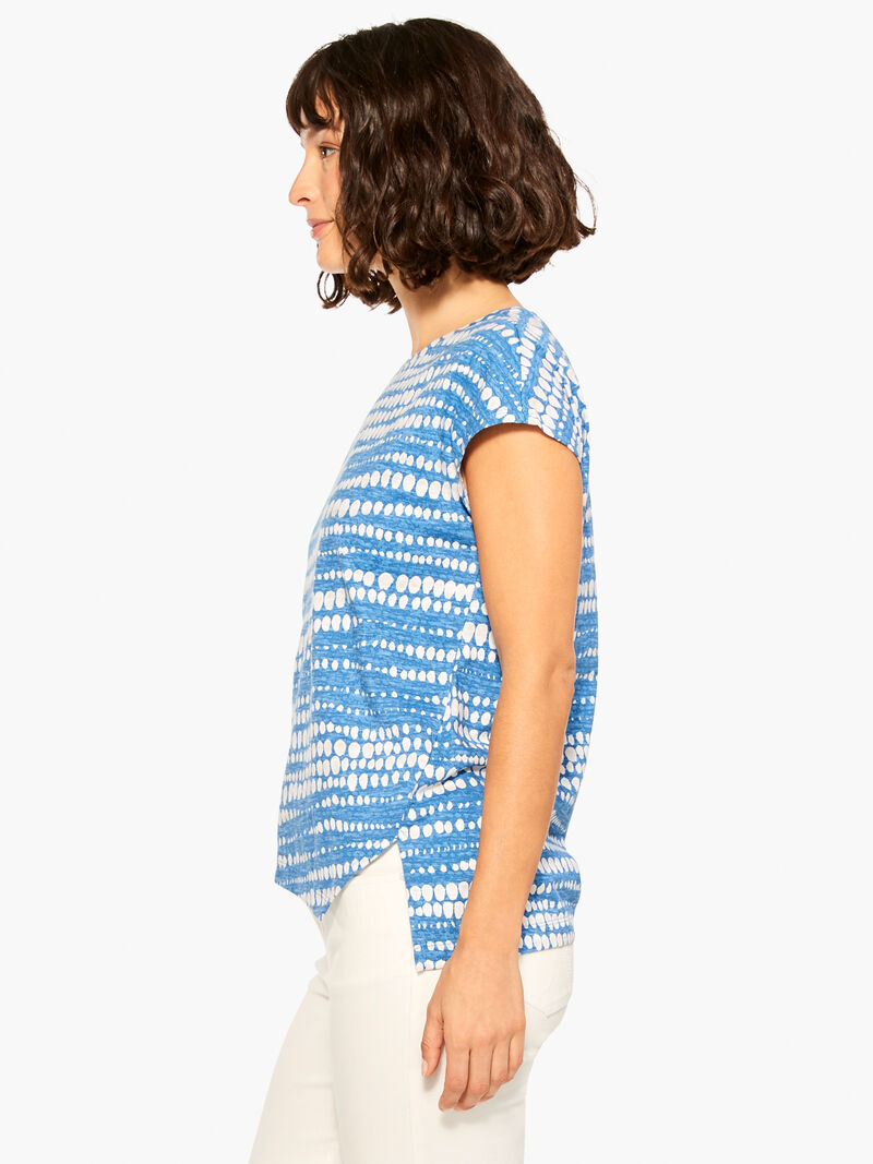 NZT Dotty Lines Short Sleeve Crew Assymetrical Tee