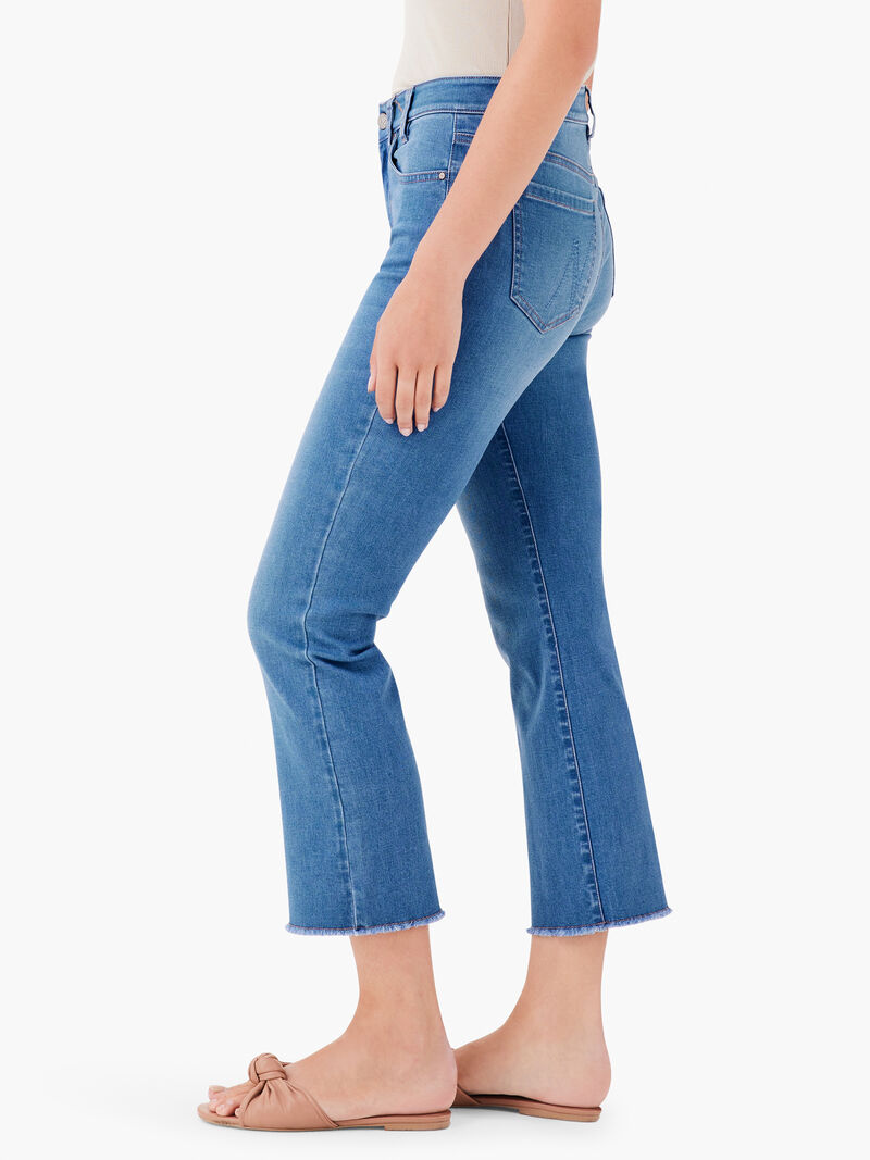 Woman Wears NZ Denim 26" Mid Rise Demi Boot Jeans image number 2