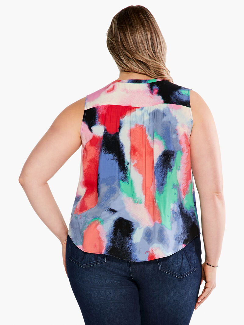 Woman Wears Abstract Art Tank image number 2