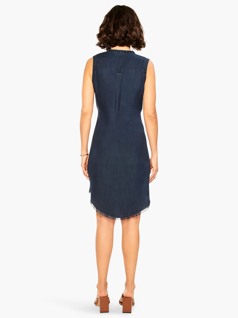 Woman Wears Denim Dress image number 2