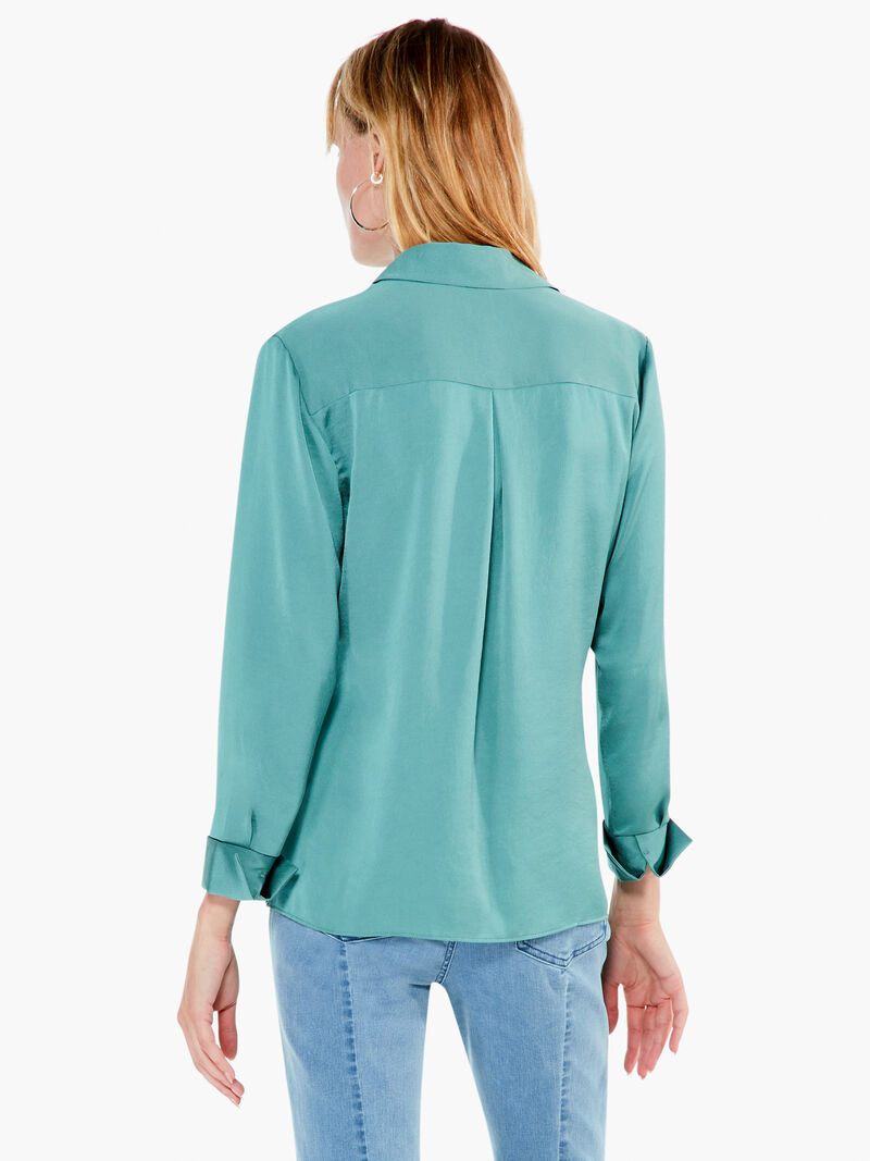 Woman Wears Satin Crepe Shirt image number 2
