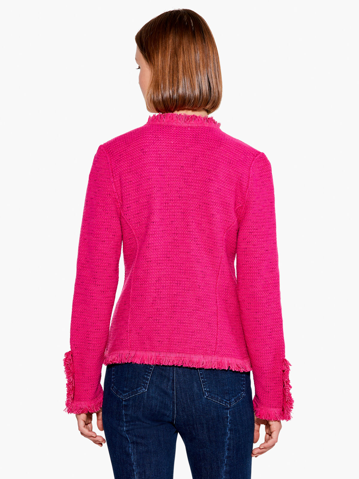 Fringe Mix Knit Jacket