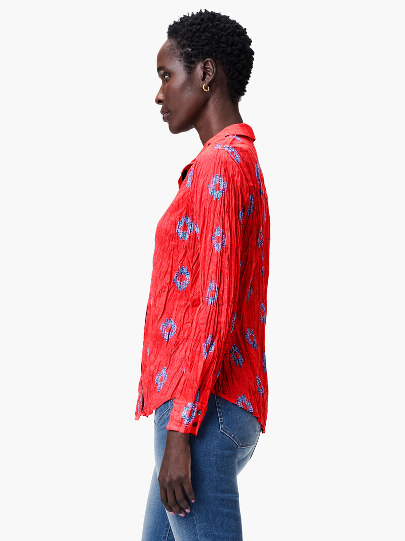 Woman Wears Medallion Crinkle Shirt image number 2